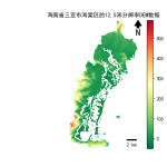 海南省三亚市海棠区的alos卫星12.5mDEM数据