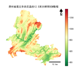 贵州省遵义市余庆县的alos卫星12.5mDEM数据