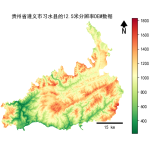 贵州省遵义市习水县的alos卫星12.5mDEM数据