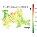 贵州省遵义市汇川区的alos卫星12.5mDEM数据