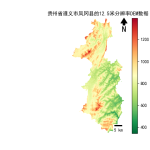 贵州省遵义市凤冈县的alos卫星12.5mDEM数据