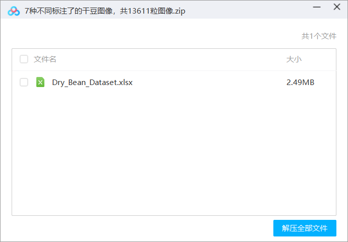 7种不同标注了的干豆图像，共13611粒图像