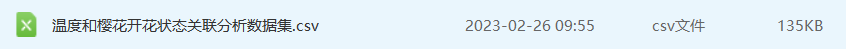 温度和樱花开花状态关联分析数据集