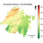 贵州省安顺市西秀区的alos卫星12.5mDEM数据