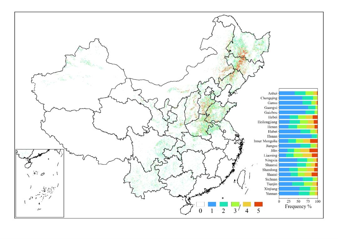 中国云南玉米种植分布图（2016，30米）