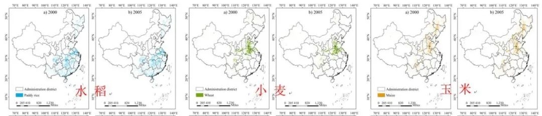三大作物（玉米）分布面积监测数据（2000，分辨率1km）