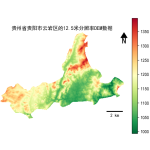 贵州省贵阳市云岩区的alos卫星12.5mDEM数据