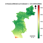 吉林省延边朝鲜族自治州安图县的alos卫星12.5mDEM数据