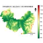 吉林省通化市二道江区的alos卫星12.5mDEM数据