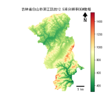 吉林省白山市浑江区的alos卫星12.5mDEM数据