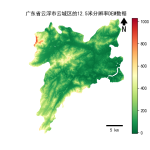 广东省云浮市云城区的alos卫星12.5mDEM数据