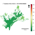 广东省湛江市吴川市的alos卫星12.5mDEM数据