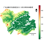 广东省肇庆市鼎湖区的alos卫星12.5mDEM数据