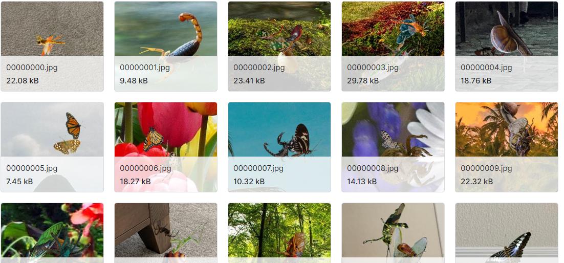 包含不同背景下昆虫合成图像的数据集