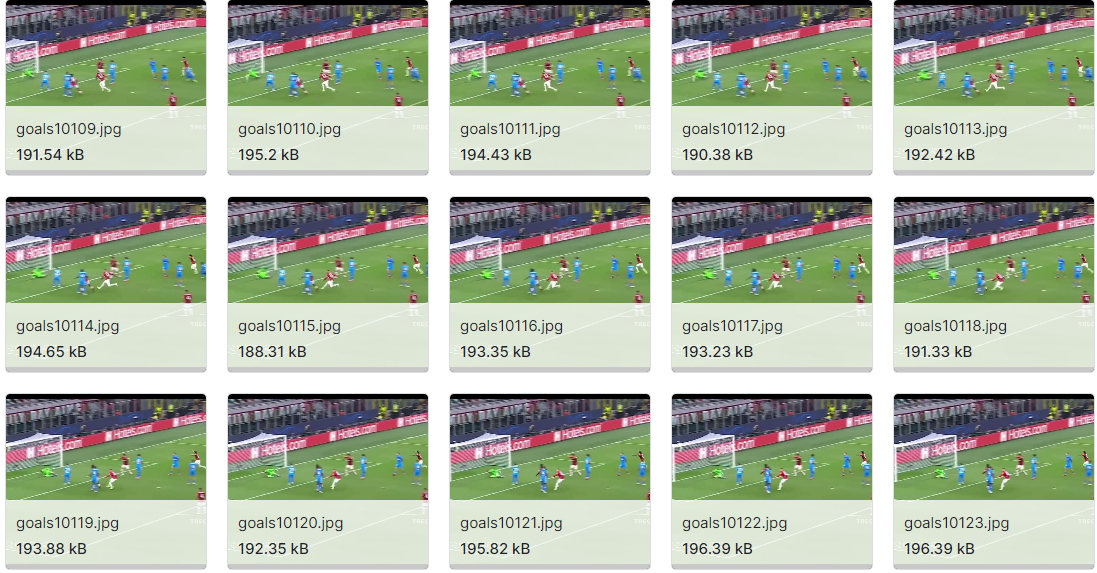 足球比赛动作数据集