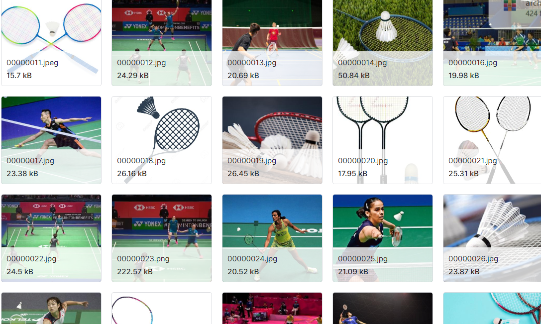 收集22种类型的运动的图像数据集