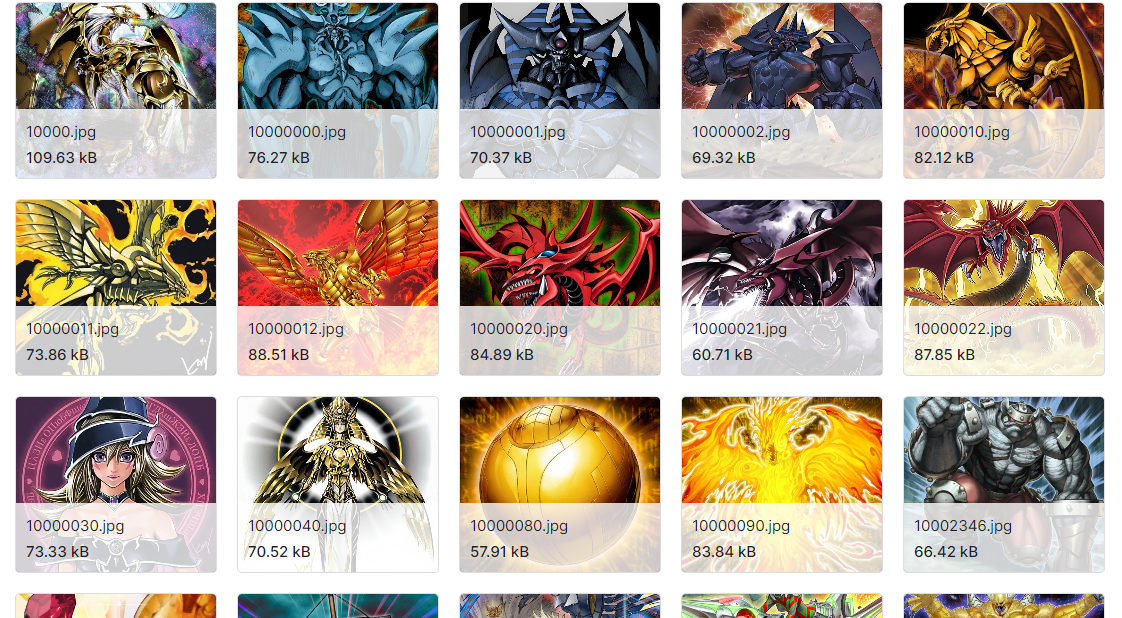 超过6000个游戏王卡图片数据集