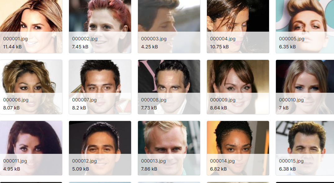 超过200k的名人与40二进制属性注释的图像数据集