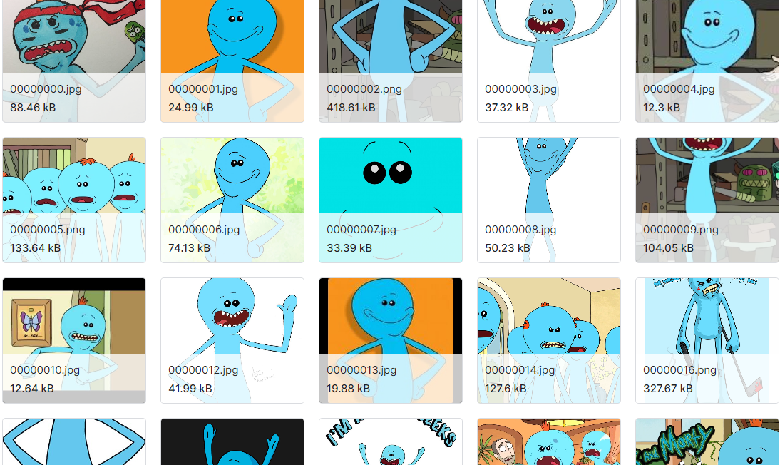 瑞克和莫蒂的角色图片数据集