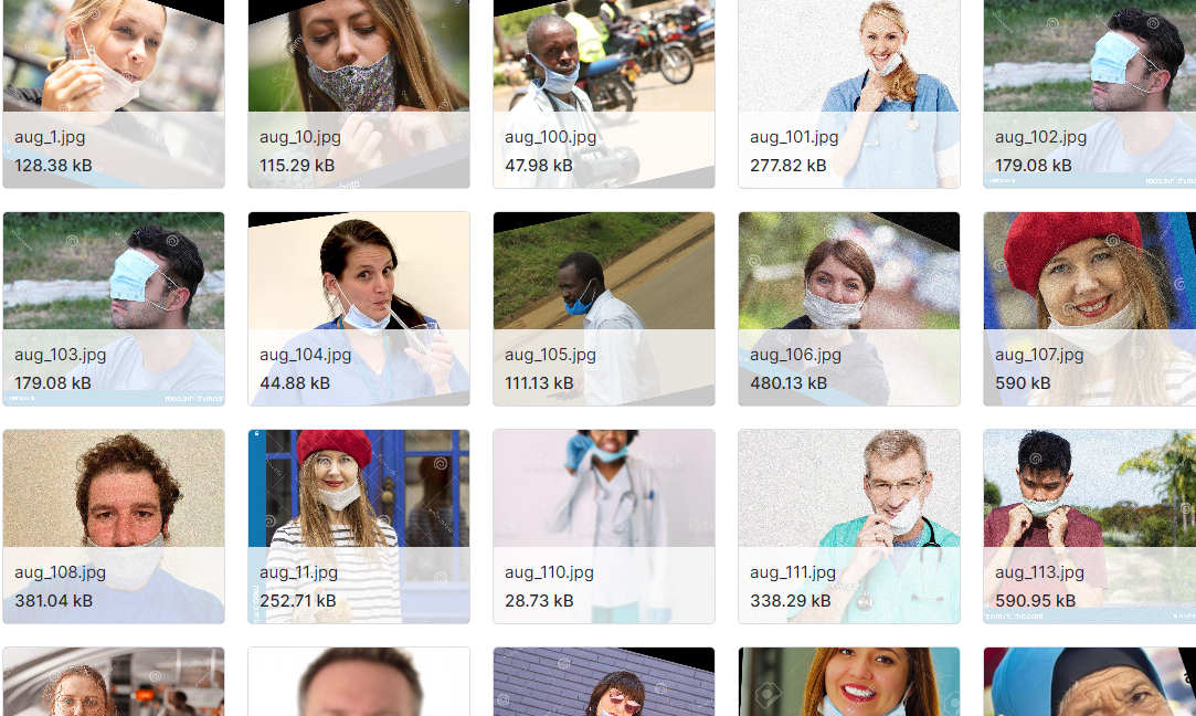 为使用CV技术训练面罩检测模型而创建的数据集