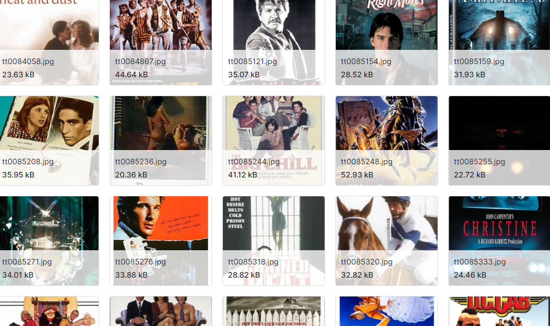 受人尊敬类型的电影海报数据集