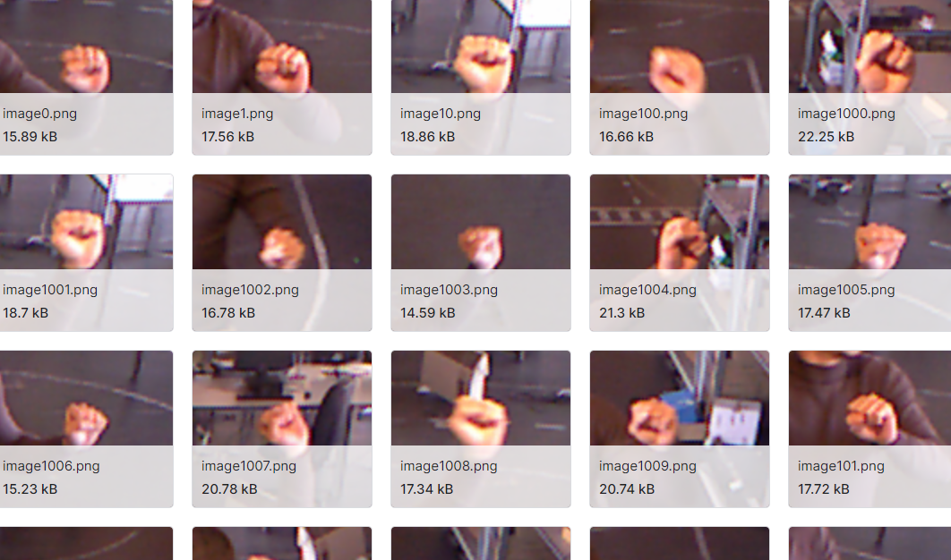 用于手势识别的背景不受控制的图像数据集