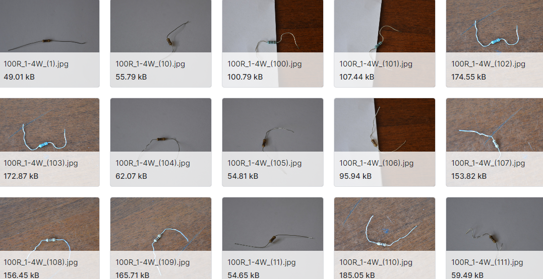 JPG格式的电阻器图片数据集