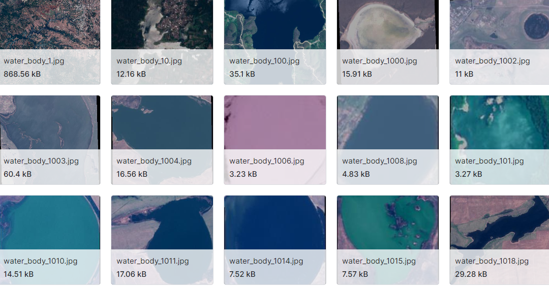 用于图像分割的水体卫星图像图数据集