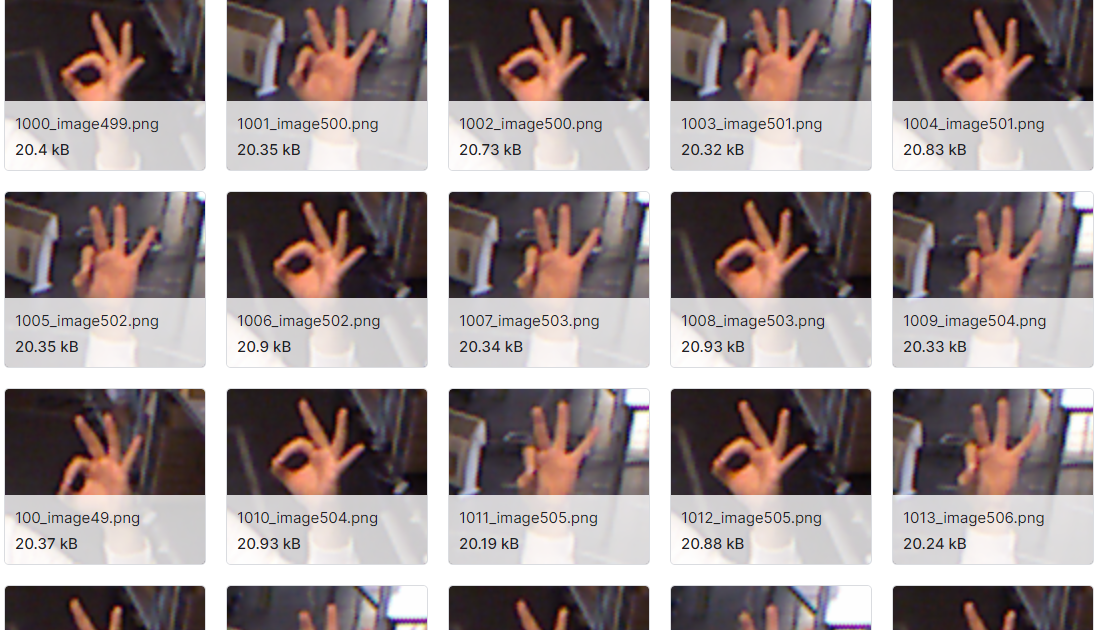 用于手势识别的背景不受控制的RGB图像数据集