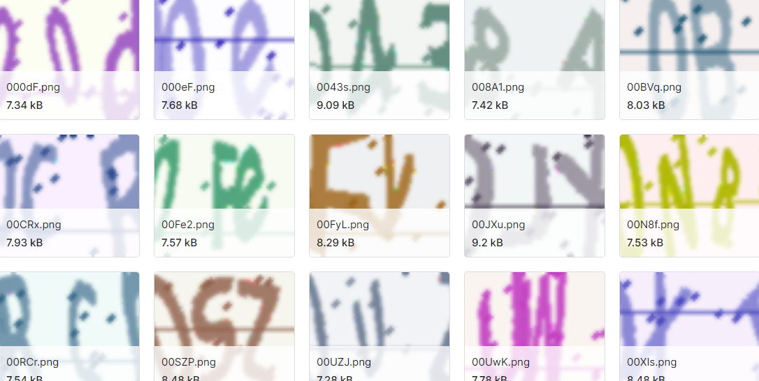和验证码相关的图片数据集