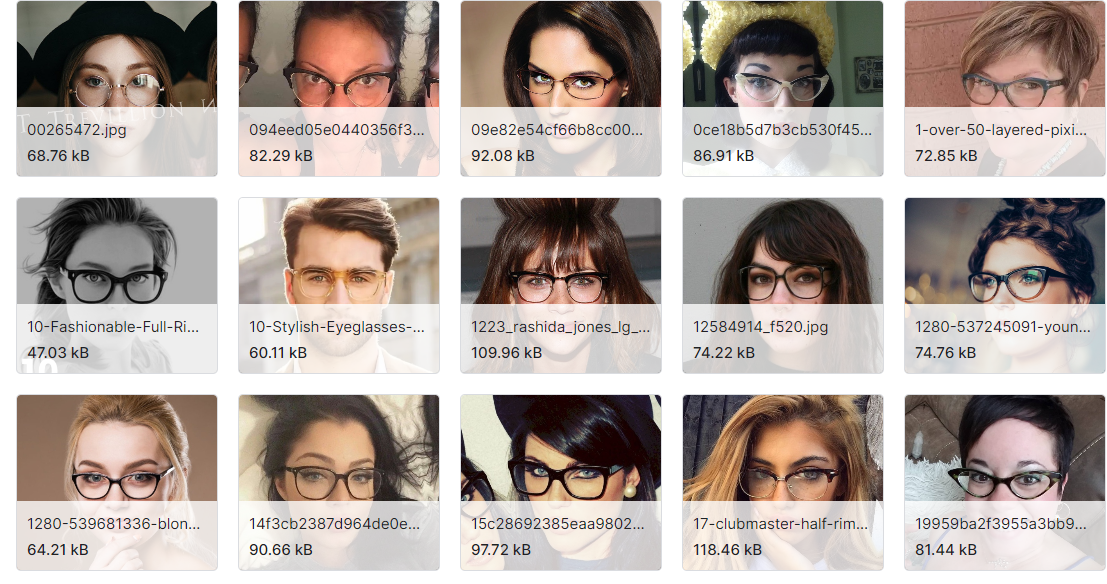 眼镜太阳镜面罩面部毛发图片数据集