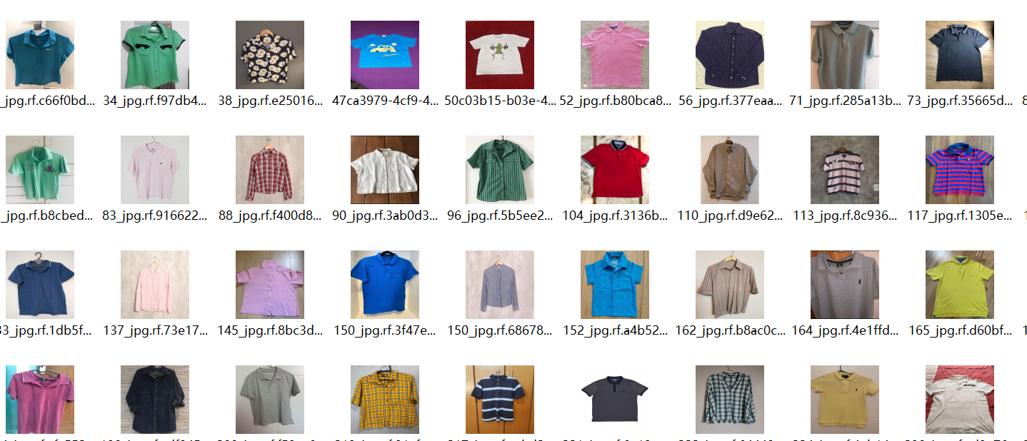 各种颜色的衬衣和短袖图片数据集