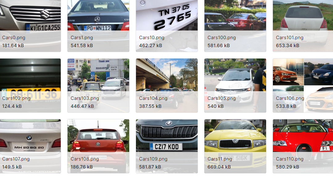 汽车牌照检测图片数据集