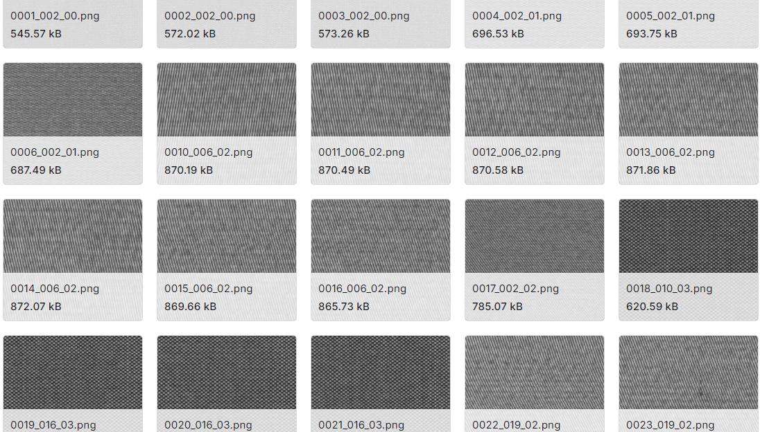 245张7种不同面料的图片数据集