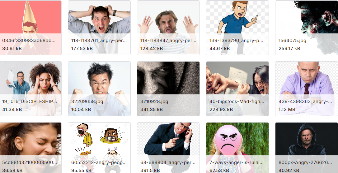 快乐、悲伤和愤怒情绪的人类脸部图片数据集