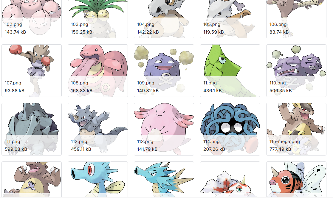 口袋妖怪世代图像数据集