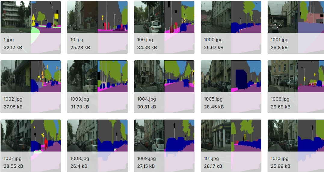 城市景观对比图像数据集