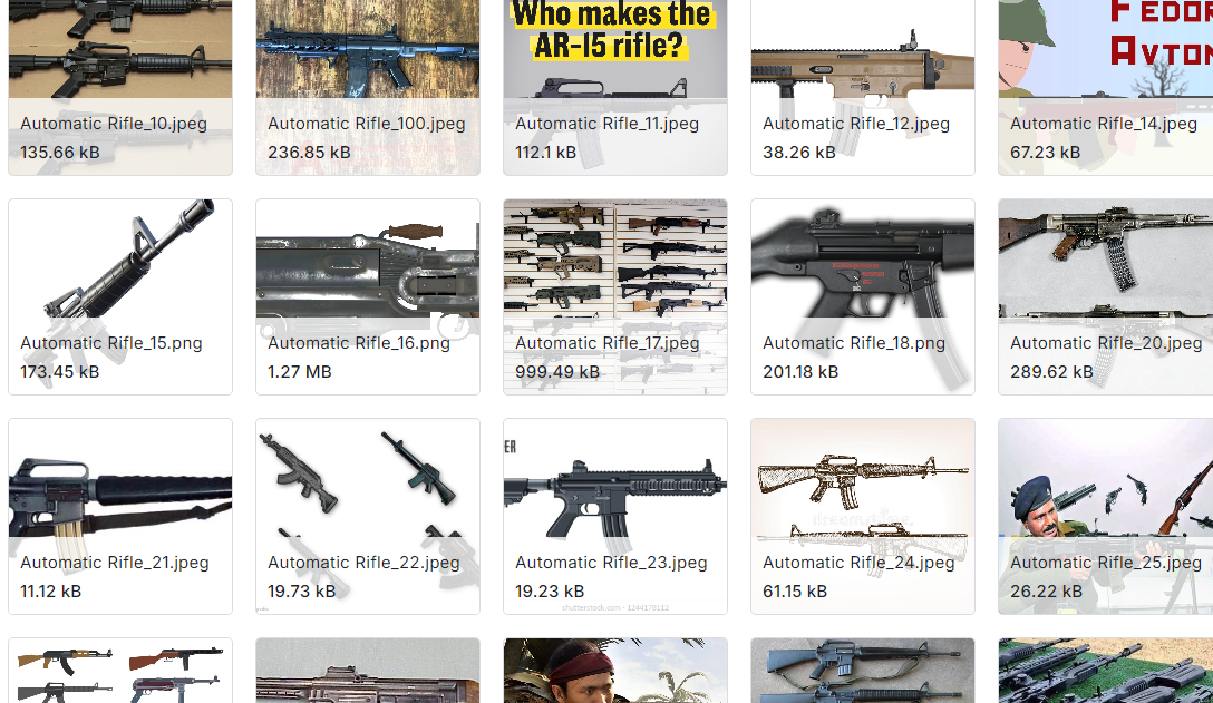 不同武器图像数据集