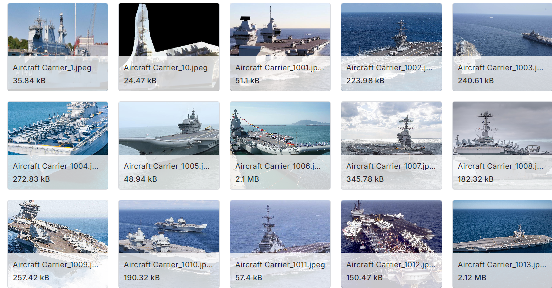 用于训练船舶识别CNN的10类船舶图片数据集