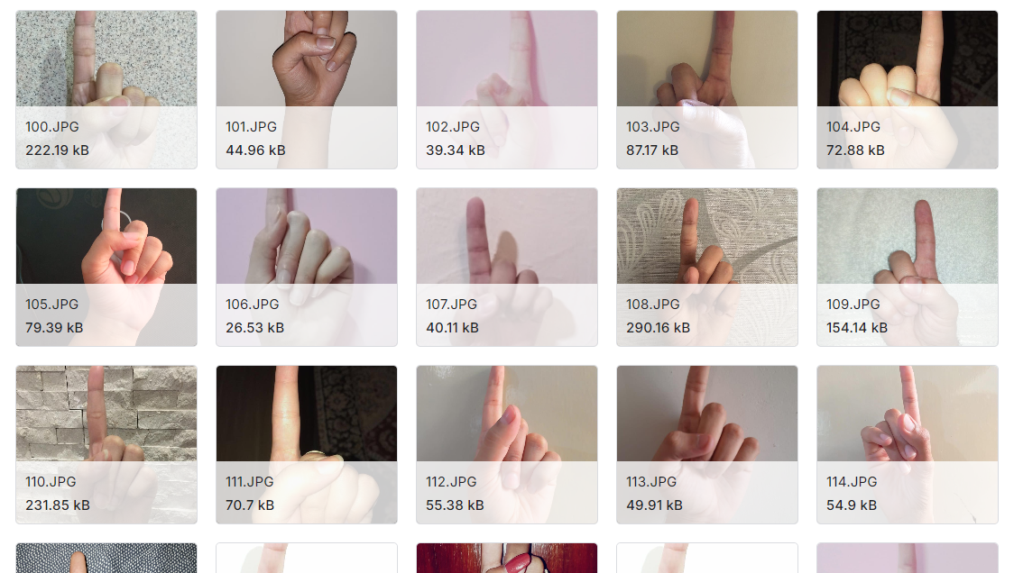 手势检测图像数据集