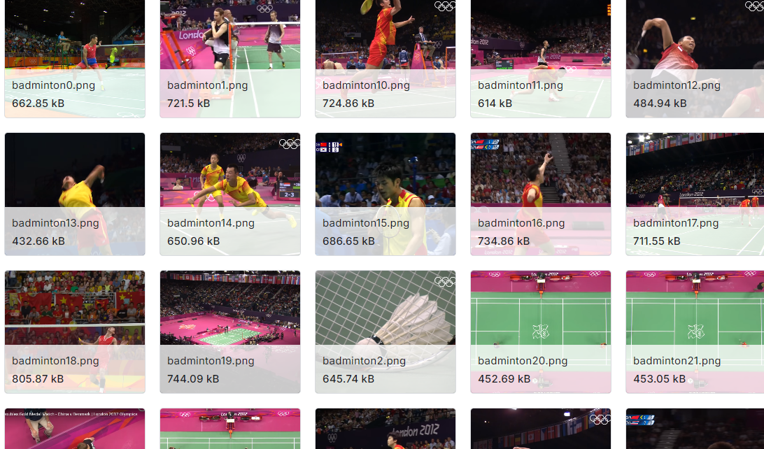 包含 10 个不同奧运会项目的 1000 张标记图像数据集