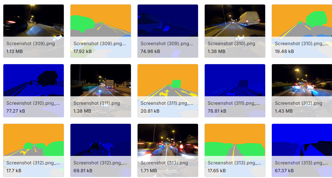 摩托车夜行用于道路目标检测测试图像数据集