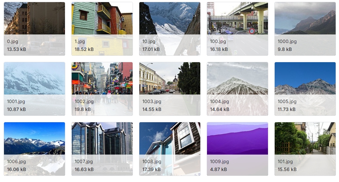 景观彩色和灰度图像数据集