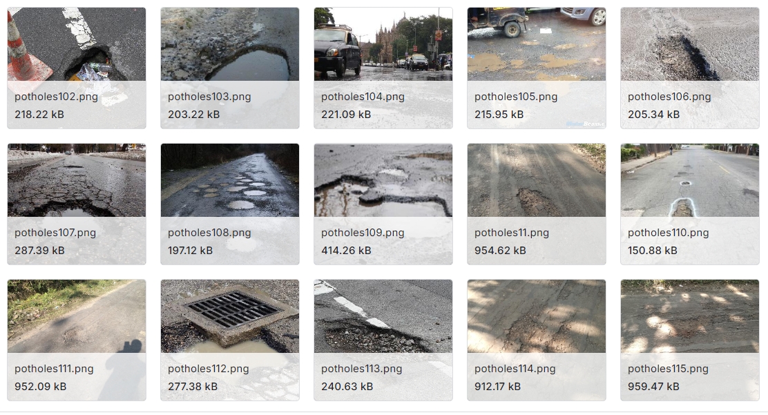 道路不规则坑洞检测图像数据集