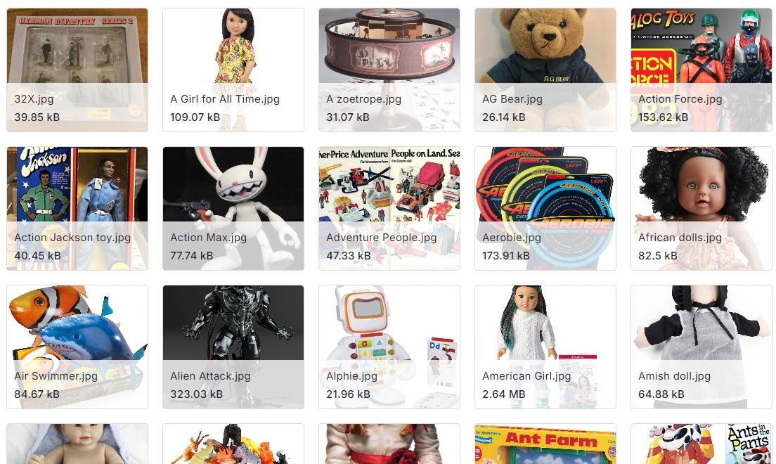 1970年至2010年的玩具图像数据集