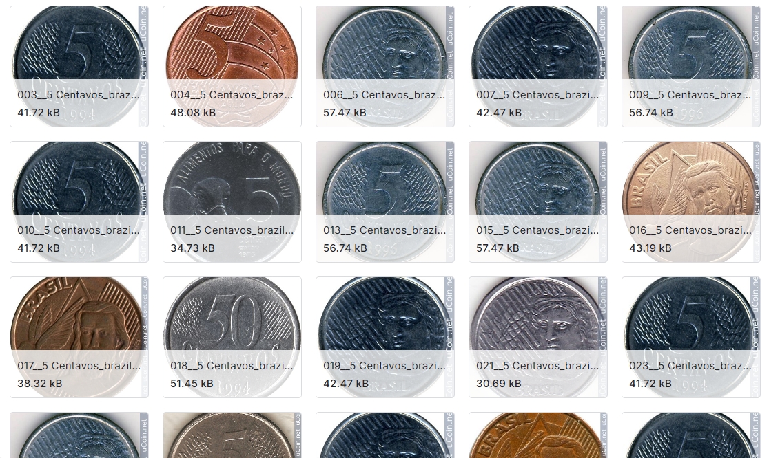 32种不同货币硬币图像数据集