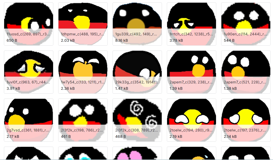 包含带有透明背景的波兰球字符图像数据集