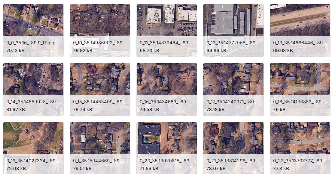 模拟无人机从卫星数据中获取的航空图像数据集