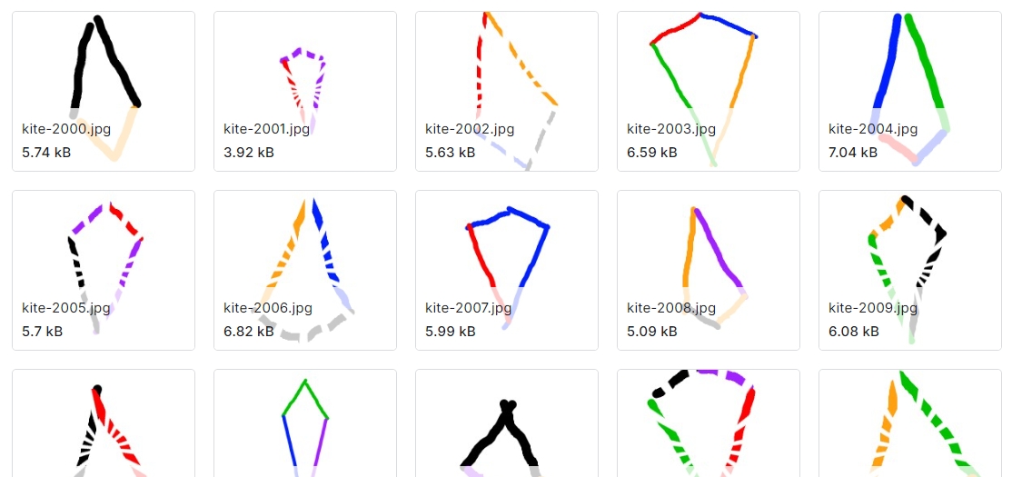 八种形状分类图像数据集