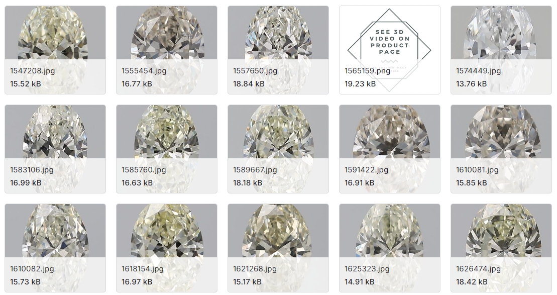 大量的天然钻石图像数据集